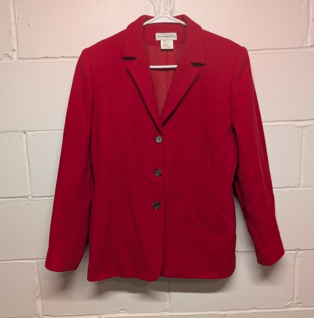 Vintage Harve Benard Sport Classic Wool Red Blazer Women's Size 6